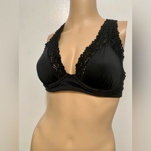 Aerie Black Lace Racerback Bralette 36C